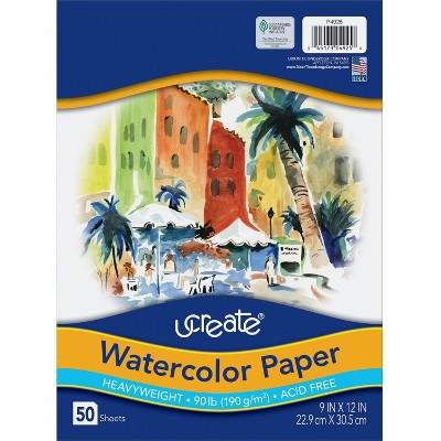 Pacon Watercolor Paper 90lb. 9"x11" 50SH/PK White 4925