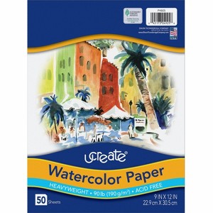 Pacon Watercolor Paper 90lb. 9"x11" 50SH/PK White 4925 - 1 of 1