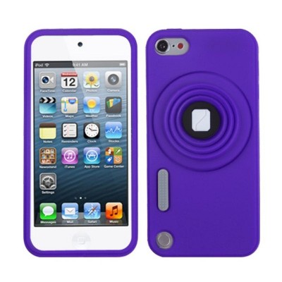 MYBAT For Apple iPod Touch 5th Gen/6th Gen Purple Camera Style Skin Case Cover w/stand