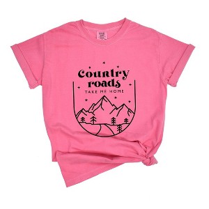 Simply Sage Market Women's Country Roads Mountains Short Sleeve Garment Dyed Tee - 1 of 2