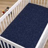 NoJo Super Soft Navy and White Cosmic Constellations Nursery Crib Fitted Sheet - 3 of 4