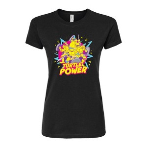 Women's - Teenage Mutant Ninja Turtles - Turtle Power 90S Fitted Graphic T-Shirt - 1 of 3