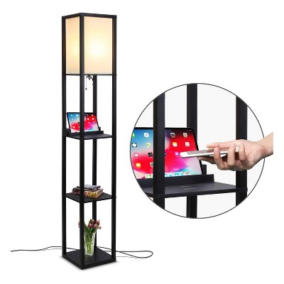 floor lamp with shelves and usb port