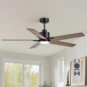 Siljoy 52 Inch Ceiling Fans with Lights and Remote Control for Bedroom, Modern Black Ceiling Fan with Quiet Reversible DC Motor, 3CCT, Dimmable - 1 of 4