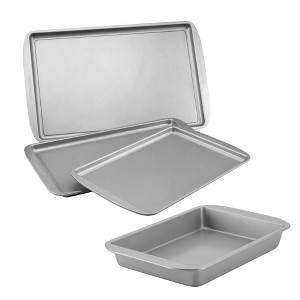 Farberware 4pc Nonstick Bakeware Cookie Pan and Cake Pan Set Gray - 1 of 1