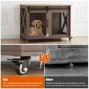37 Inch Dog Crate Furniture, Farmhouse Flip Top Sliding Barn Door Dog Kennel with Wheels, Removable Divider, Wooden Table Crate for Small Medium Dogs - 3 of 4