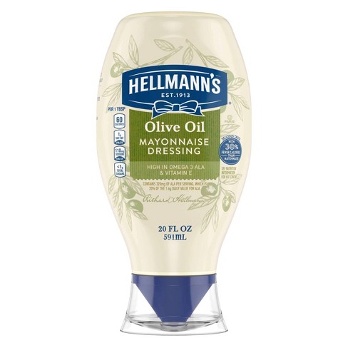 Hellmann's Mayonnaise Dressing With Olive Oil Squeeze - 20oz : Target