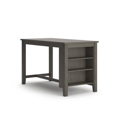 Caitbrook Rectangular Dining Room Counter Table Dark Gray - Signature Design by Ashley: 4-Seater, Wood Veneer, Storage Shelves