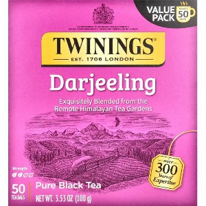 Twinings, Pure Black Tea, Darjeeling, 50 Tea Bags, 3.53 oz (100 g) - 1 of 3
