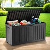 FURNIinspire Deck Boxes 75 Gallon Waterproof Resin Deck Box, Outdoor And Indoor Storage Container Storage Bin, All Weather Use, Black, 18“*46”*23“ - 2 of 4