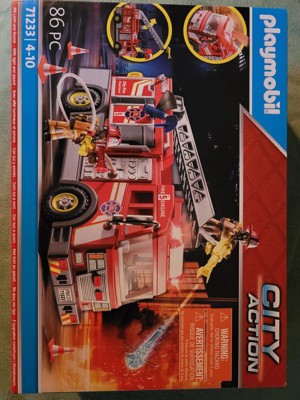 Playmobil City Action Fire Truck Flashing Lights Building Set 71233