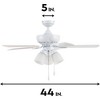 Portage Bay Miller Park 44 Inch Indoor Home Ceiling Fan with LED Light Fixture & 5 Reversible Blades, Brushed Nickel with Gray Oak/Walnut Blades - 3 of 4