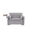 Velvet Loveseat Sleeper Sofa Bed with Tufted Back and Seat, 360¡ã Side Table and Adjustable Backrest for Living Room - 3 of 4