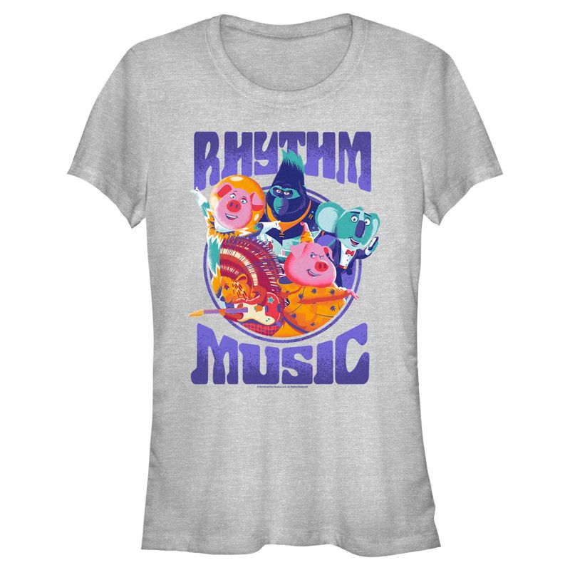 Juniors Womens Sing 2 Rhythm Music T-Shirt, 1 of 5