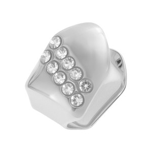 Unique Bargains Fake Teeth Grills Fashion Double Row Diamond for Hip Hop Gift 1 Set - 1 of 4