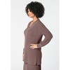 Roaman's Women's Plus Size Cable Knit V Neck Sweater - 4 of 4