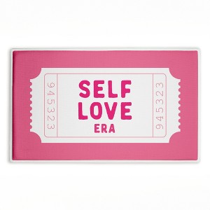 Stupell Industries Pink Vibe Era Ticket Printed Plush Bathroom Floor Mat, design by Lettered and Lined - 1 of 4