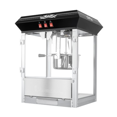Infurnic Popcorn Poppers, with Kettle and Warming Deck, Kitchenware for Family Gatherings, Black, 20.67"*17.71"*24.8"