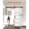 VEVOR Sliding Barn Door, 30 x 84 inch, High-Strength MDF Panel and Glass, Barn Door with Hardware Kit, Water-Proof PVC Surface,H-Frame, Black&White - 3 of 4