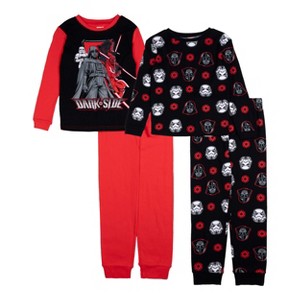 STAR WARS Little/Big Boys' 4-Piece Long Sleeve and Pants Cotton Pajama Set - 1 of 4