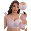 INSPIRE CHIC Women's Zip Front U-Neck Lift Up Wirefree Soft Full Cup Breathable Comfortable Sports Bras - 3 of 4