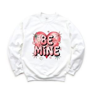 Simply Sage Market Women's Graphic Sweatshirt Be Mine Pink Heart - 1 of 4