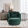 Aortzio 40.35"W 360 Swivel Chair Upholstered Accent Chair With Round Storage Ottoman - 3 of 4