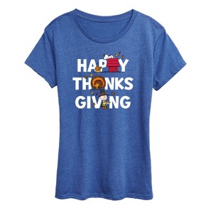 Women's - Peanuts - Happy Thanksgiving Icons Short Sleeve Graphic T-Shirt - 1 of 4
