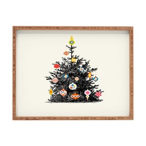 Showmemars Retro Decorated Christmas Tree Rectangular Tray -Deny Designs - 1 of 2