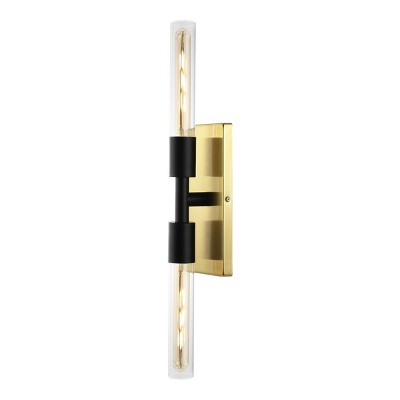 Nyx 24.5" Black and Brass Iron Wall Sconce