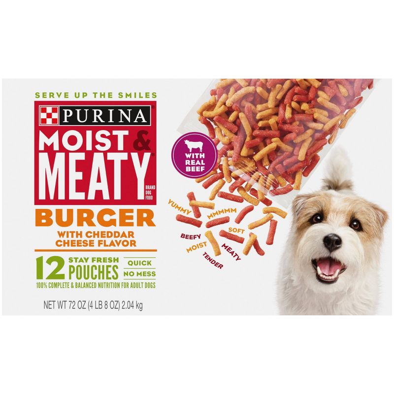 Moist & Meaty Burger with Cheddar Cheese and Beef Flavor Dry Dog Food , 3 of 9