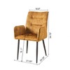 ModernLuxe Set of 2 Dining Chairs Velvet Upholstered Accent Chairs with Soft Cushioned Seat & Iron Frame, Armless Chairs Arm Chairs, Yellow/Gray - 2 of 4