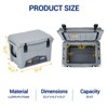 20 Quart Portable Ice Cooler, Insulated Ice Chest Box with Cup Holder, Fish Ruler, Bottle Opener, Portable Leakproof Hard Cooler for Camping, Picnic - 2 of 4