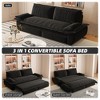 YONWAY 73" Queen Pull Out Sofa Bed with Side Storage, 3-in-1 Convertible Sleeper Sofa Velvet Loveseat Bed, for Living Room,Bedroom,Apartment,Office - 4 of 4