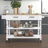 56'' Kitchen Island Cart, Rolling Kitchen Island with Drawer and Shelves, Serving Utility Cart, Kitchen Island Table on Wheels for Hotel Kitchen - 2 of 4