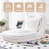 Cotton Filled Folding Floor Sofa Chair with Adjustable Backrest for Gaming and Meditation, Plush Teddy Fabric Lounge Seat-Baofuwish - 3 of 4