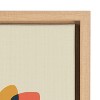 Kate & Laurel All Things Decor 23"x33" Sylvie Mid-Century Modern Sunflowers Framed Canvas Natural: Botanical Digital Art - 3 of 4