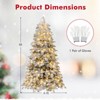 Costway 6/7 FT Artificial Snow-flocked Christmas Tree with 130 Balls, Lights, 616 Branch Tips - 3 of 4