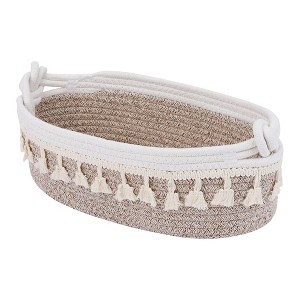 REGALWOVEN Odorless Cotton Rope Handcrafted Compact Size Multiple Use Open Storage Bins 13.4 x 6.3 x 4.7 Inch 1 Pc - 1 of 4