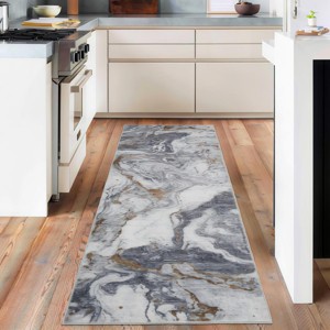 Modern Abstract Area Rug Machine Washable Ultra Thin Low Pile Rug Non Slip Stain Resistant Non Shedding Floor Carpet for Living Room Bedroom Kitchen - 1 of 1