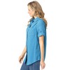 Woman Within Women's Plus Size Short-Sleeve Button Down Seersucker Shirt - 4 of 4