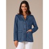 INSPIRE CHIC Women's Faux Suede Vintage Button Down Notched Lapel Long Sleeve with Pockets Blazer - 3 of 4