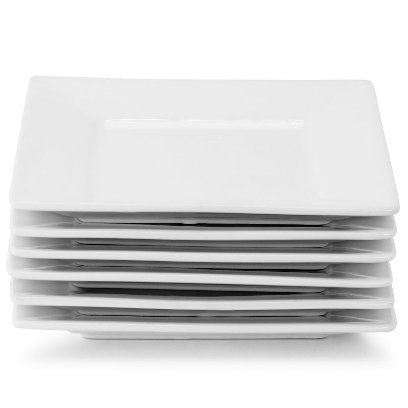 Gibson Home Our Table Simply White Fine Ceramic 6 Piece 7.25in Salad Plate Set in White, 4 of 7