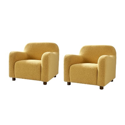 Klaudius 35" Wide Boucle Upholstered Armchair Set of 2 | HULALA HOME