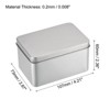Unique Bargains Home Tinplate Sturdy Durable Portable Storage Box with Lids Silver Tone - 2 of 3