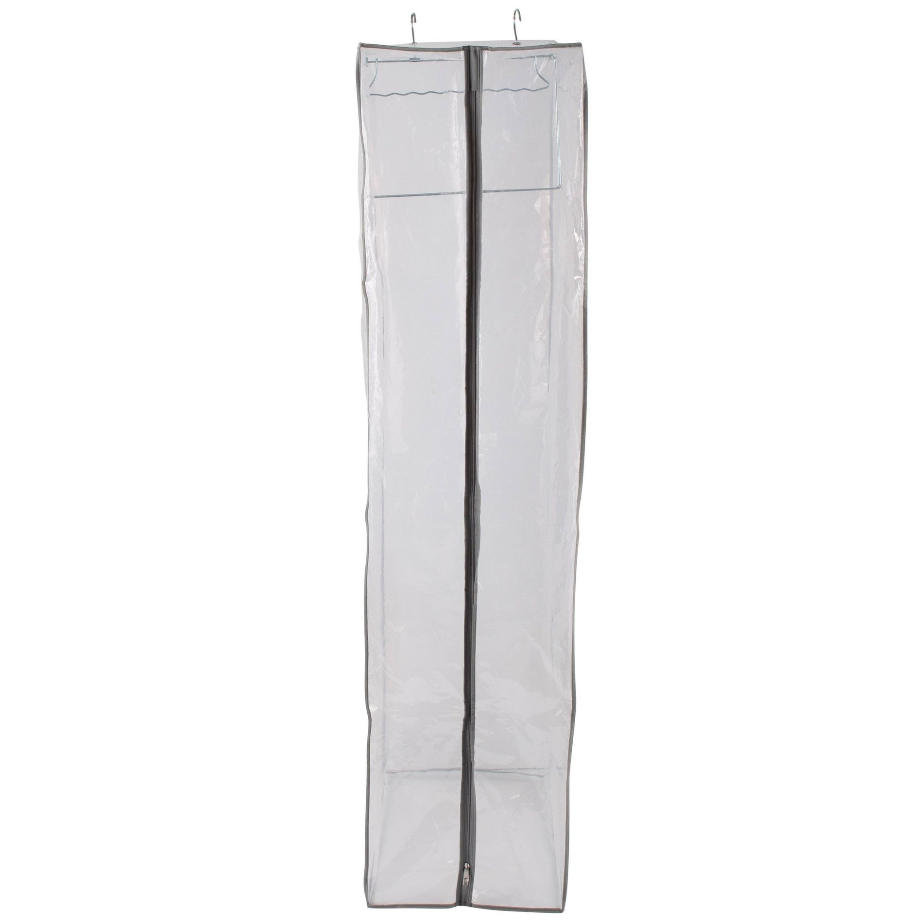 Simplify Closet Storage Garment Bag Long: Clear PEVA, 62" Height, Zip Closure, Adult Use, No Handles, Unstructured Design