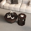 31.5" & 17.17" Rubber Wood Octagonal Coffee Table Set of 2 with Multi-Purpose Use and Space-Saving Design - 4 of 4