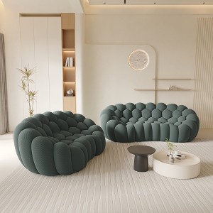 WJSHome Curved Bubble Couch, Comfy Upholstered Sofa,Breathable Mesh Fabric 3D Honeycomb Shape Modern Couches (2 Seater, 3 Seater) - 1 of 4