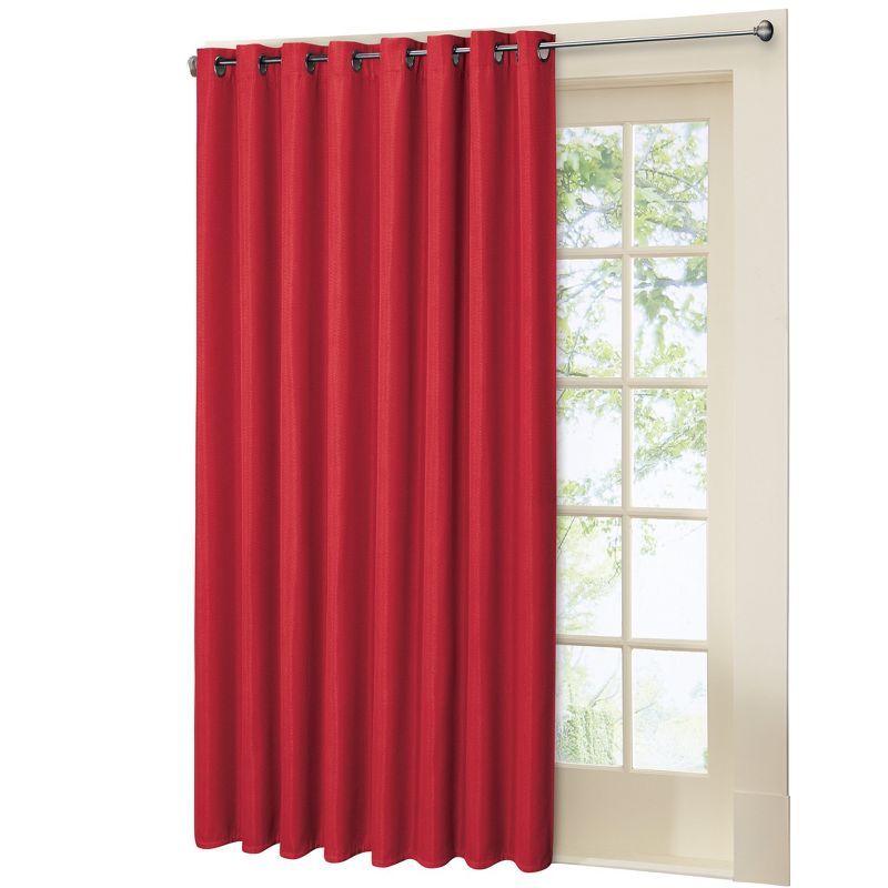 Collections Etc Textured Grommet Top Blackout Patio Curtain Panel, 1 of 5
