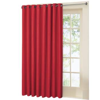 Collections Etc Textured Grommet Top Blackout Patio Curtain Panel